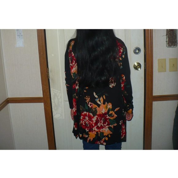 Womens Floral Cardigan With Pockets Small Lightweight Sweater Fall Fashion Trend - Picture 5 of 6
